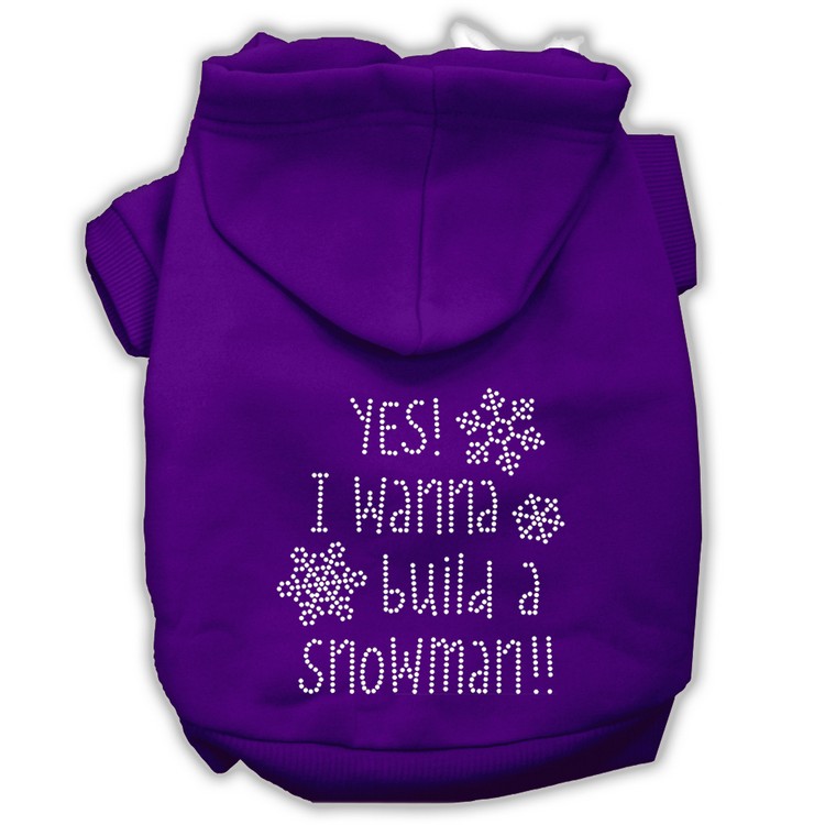 Yes! I want to build a Snowman Rhinestone Dog Hoodie Purple XL